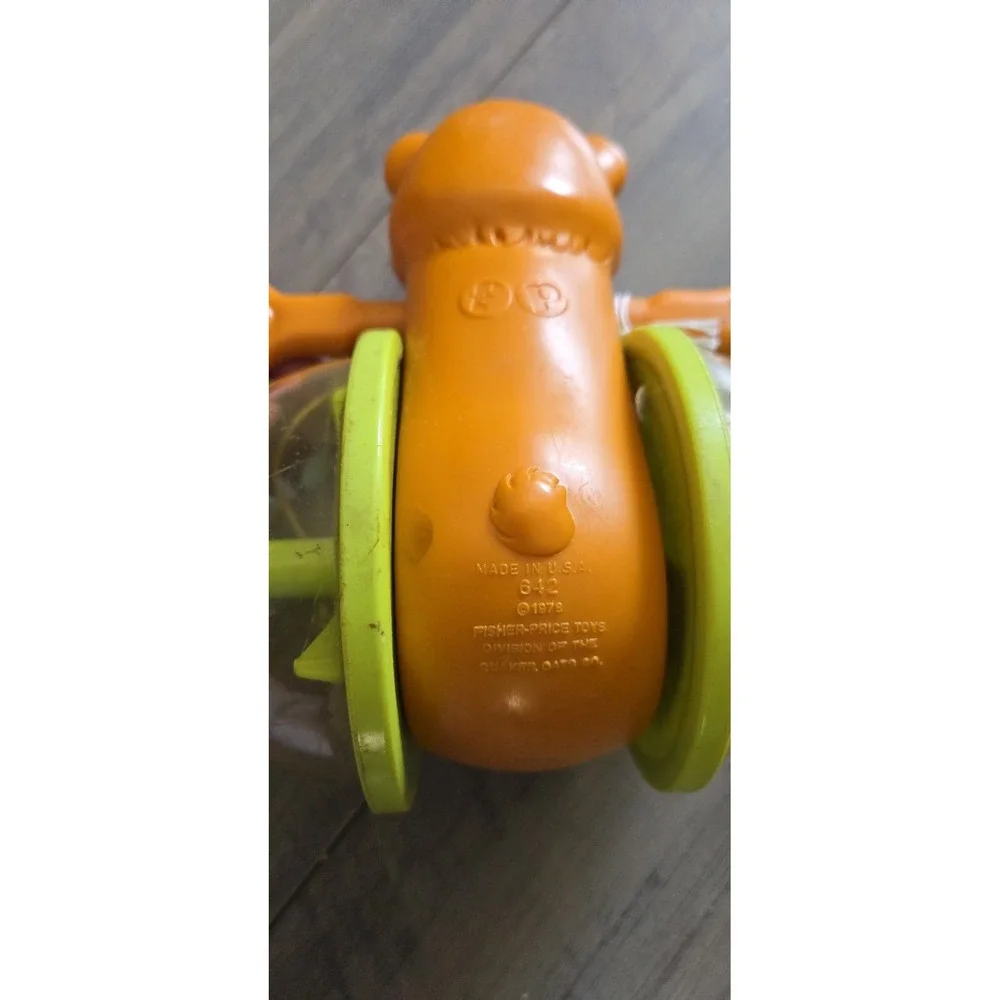 Vintage Fisher Price BOB ALONG BEAR #642 Pull Toy 1978 with Original Pull String